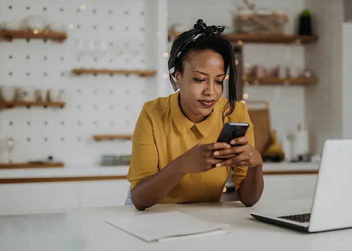 business woman on phone