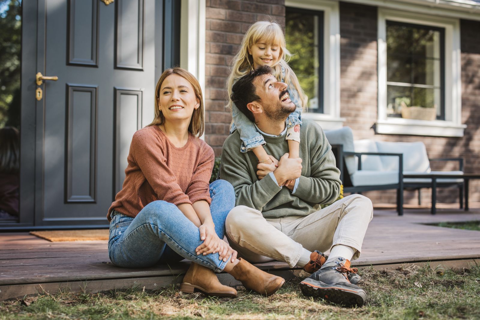 family in new home